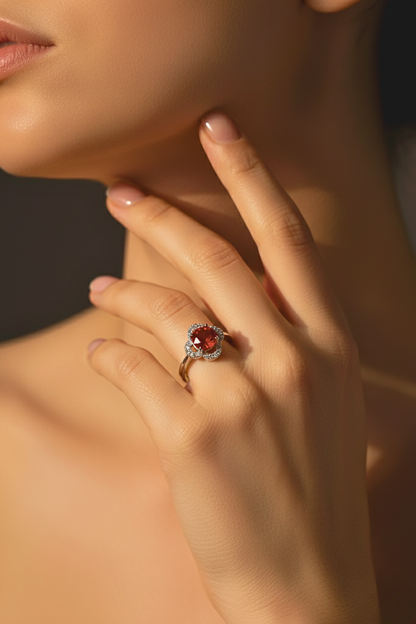 Crimson Bloom Ring