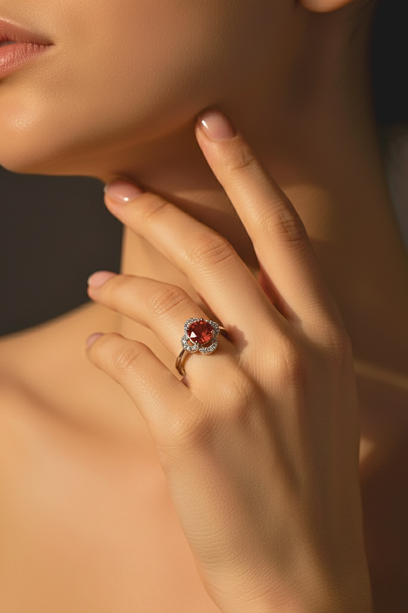 Crimson Bloom Ring