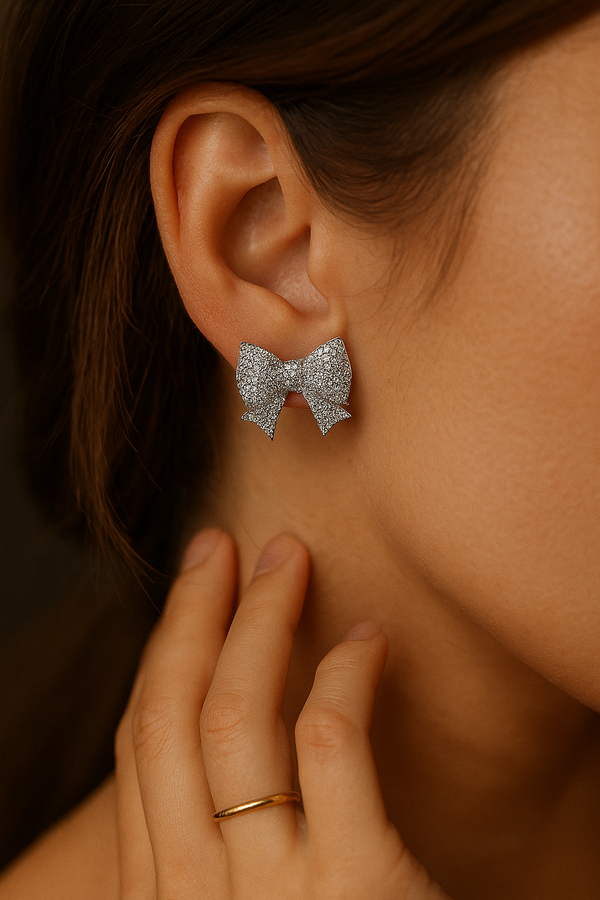 Diamond Bow Studs