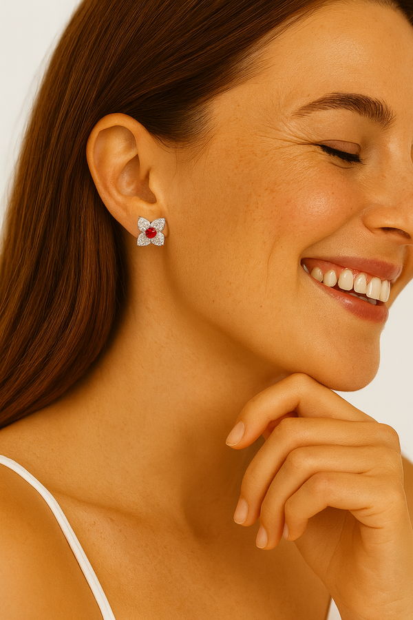 Scarlet Petal Studs