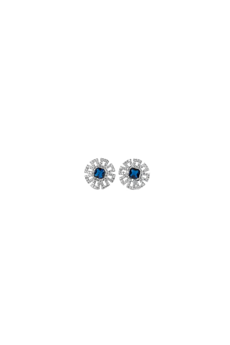 Sapphire Halo Studs